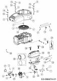 Ersatzteile MTD-Motoren Vertikal 8X90ZU Typ: 752Z8X90ZU  (2018) Gebläsegehäuse, Luftfilter, Reglerhebel