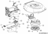 Ersatzteile WOLF-Garten Benzin Rasenmäher mit Antrieb S 5300 B Typ: 12A-PR5L650  (2017) Getriebe, Keilriemen, Lüfterrad 