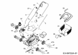 Ersatzteile WOLF-Garten Elektro Rasenmäher ohne Antrieb S 3800 E Typ: 18BCF1S-C50  (2016) Grundgerät 
