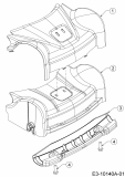 Ersatzteile WOLF-Garten Benzin Rasenmäher ohne Antrieb Expert 420 Typ: 11B-LUSC650  (2017) Abdeckung Vorderachse 
