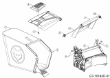 Ersatzteile WOLF-Garten Benzin Rasenmäher mit Antrieb Expert 460 A Typ: 12C-TUKC650 (2020) Grasfangsack, Heckklappe, Leitstück hinten 