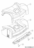 Ersatzteile WOLF-Garten Benzin Rasenmäher mit Antrieb A 420 AVHW Typ: 12AQLV5B650  (2017) Abdeckung Vorderachse 