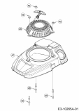 Ersatzteile MTD-Motoren Vertikal 5X70RHA Typ: 752Z5X70RHA  (2018) Gebläsegehäuse, Reversierstarter