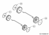 Ersatzteile WOLF-Garten Elektro Rasenmäher ohne Antrieb Blue Power 37 E Typ: 18AWG1Y1650  (2019) Radkappen 