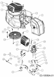Ersatzteile MTD-Motoren Vertikal 9Q78XU Typ: 752Z9Q78XU  (2019) Ansaugkrümmer, Gebläsegehäuse, Luftfilter