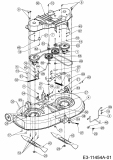 Cub Cadet Ersatzteile Rasentraktoren LT3 PS107 13HT79DG603  (2020) Mähwerk G (42/107cm)