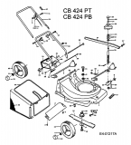 Ersatzteile MTD Benzin Rasenmäher ohne Antrieb CB 424 PT Typ: 901B407P002  (1994) Grundgerät 
