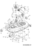 Cub Cadet Ersatzteile Rasentraktoren CC 1527 13AK11CG603  (2004) Mähwerk G (42/107cm)