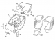 Ersatzteile WOLF-Garten Elektro Rasenmäher ohne Antrieb Picco 32 E Typ: 4901000 Serie B (1999) Grasfangkorb, Heckklappe, Mähwerksgehäuse