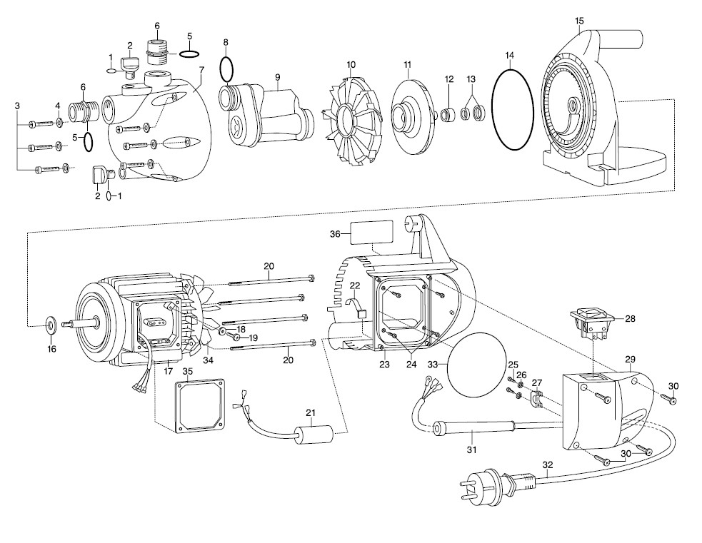 Ersatzteile GARDENA Gartenpumpe 4000/5 1431 - Ersatzteil-Fee