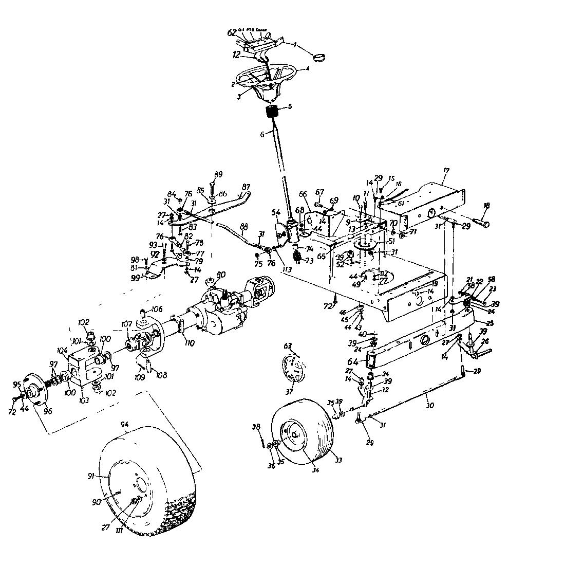 Super Super 14-107 V Fahrantrieb, Motorkeilriemenscheibe, Pedal