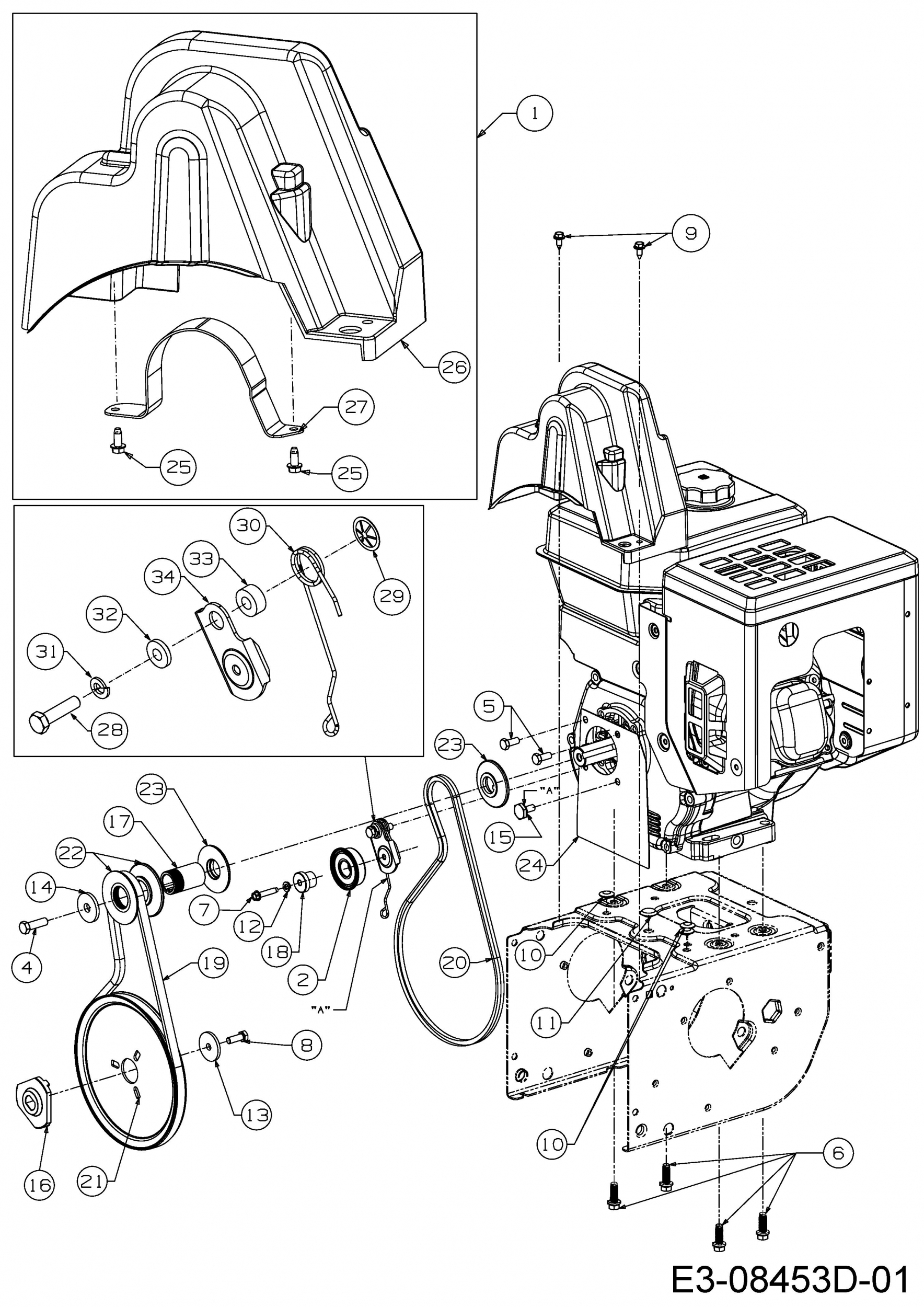 Ersatzteile MTD Schneefräse Optima ME 66 T Typ: 31BY7FT3678 (2021)  Raupenantrieb - Ersatzteil-Fee