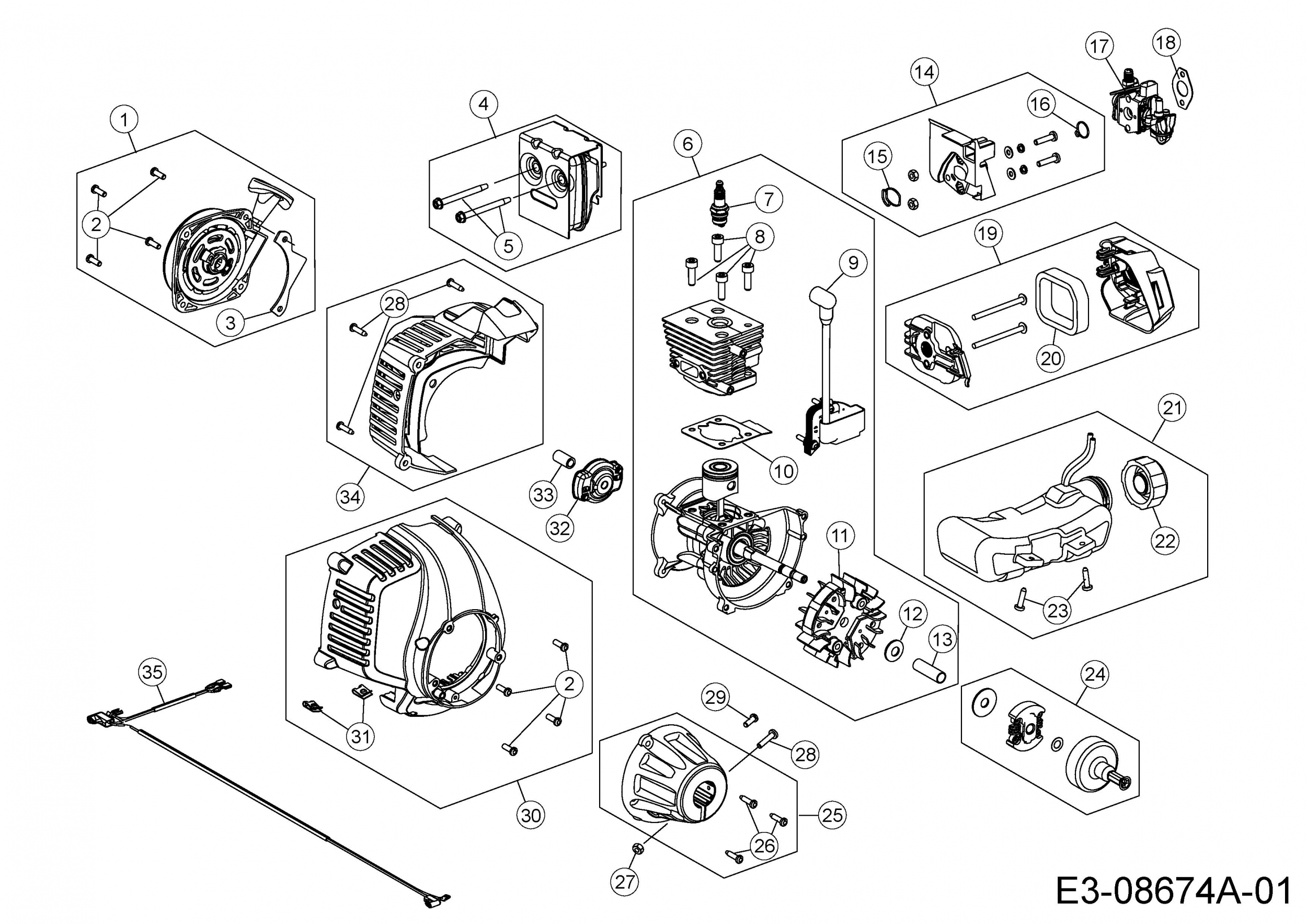 Ersatzteile MTD Motorsense 1035 K Typ: 41AD7U8B678 (2018) Vergaser -  Ersatzteil-Fee