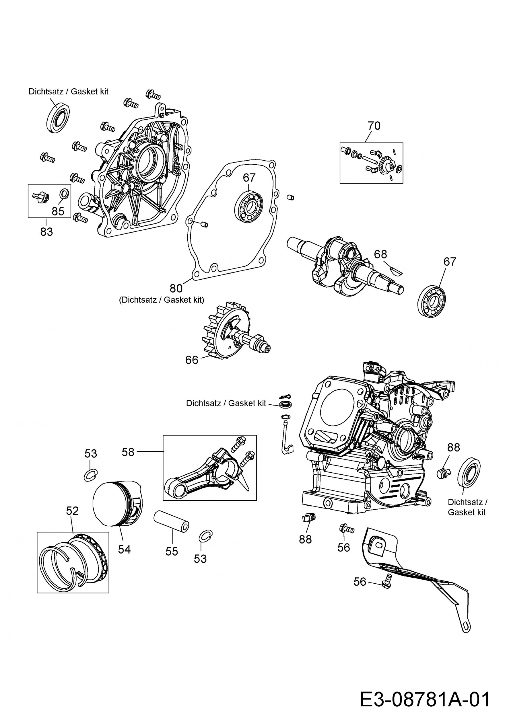 Ersatzteile MTD-Motoren Horizontal 170-DH Typ: 752Z170-DH (2014