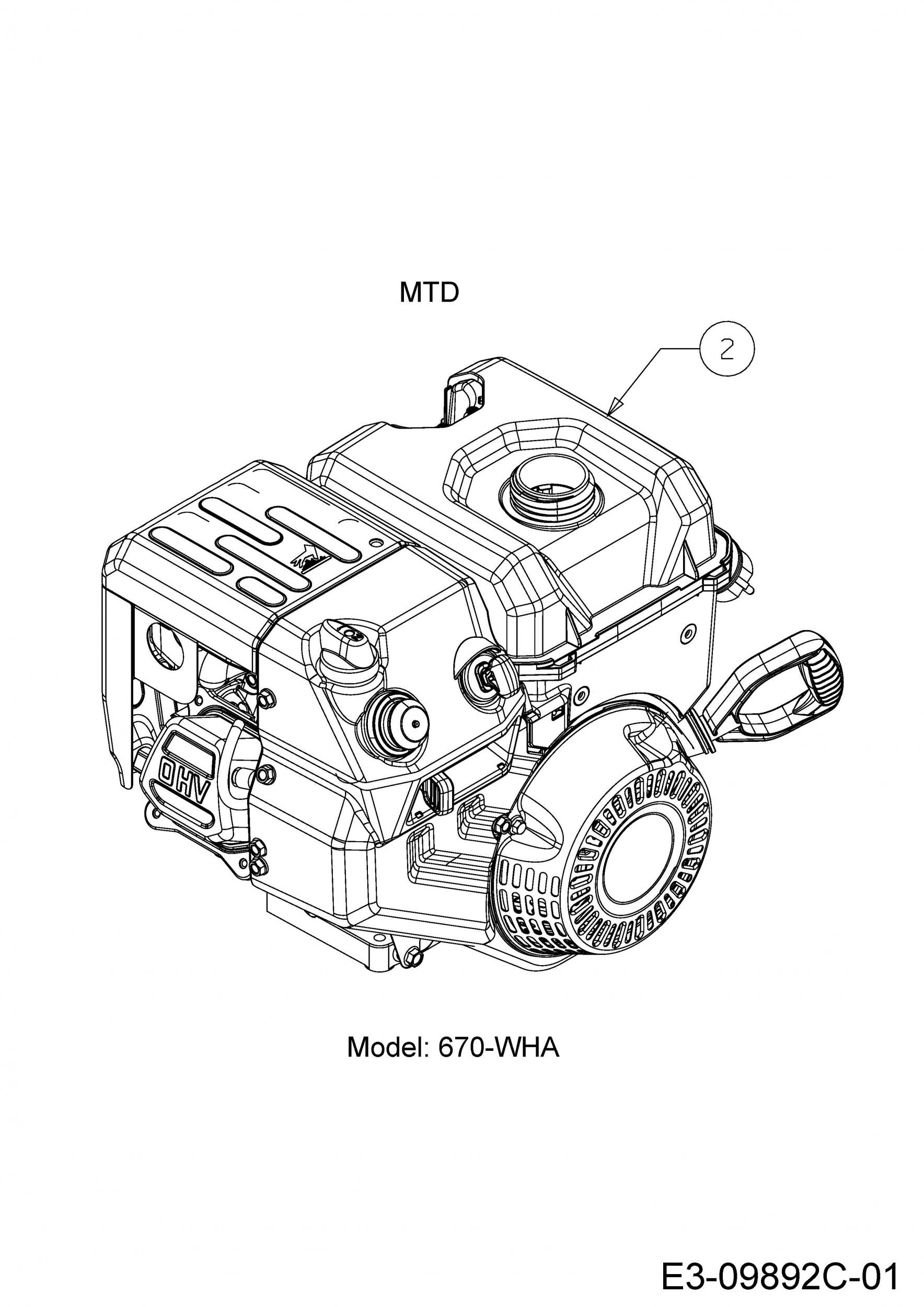 Ersatzteile MTD Schneefräse ME 61 Typ: 31AW63F2678 (2019) Motor MTD .