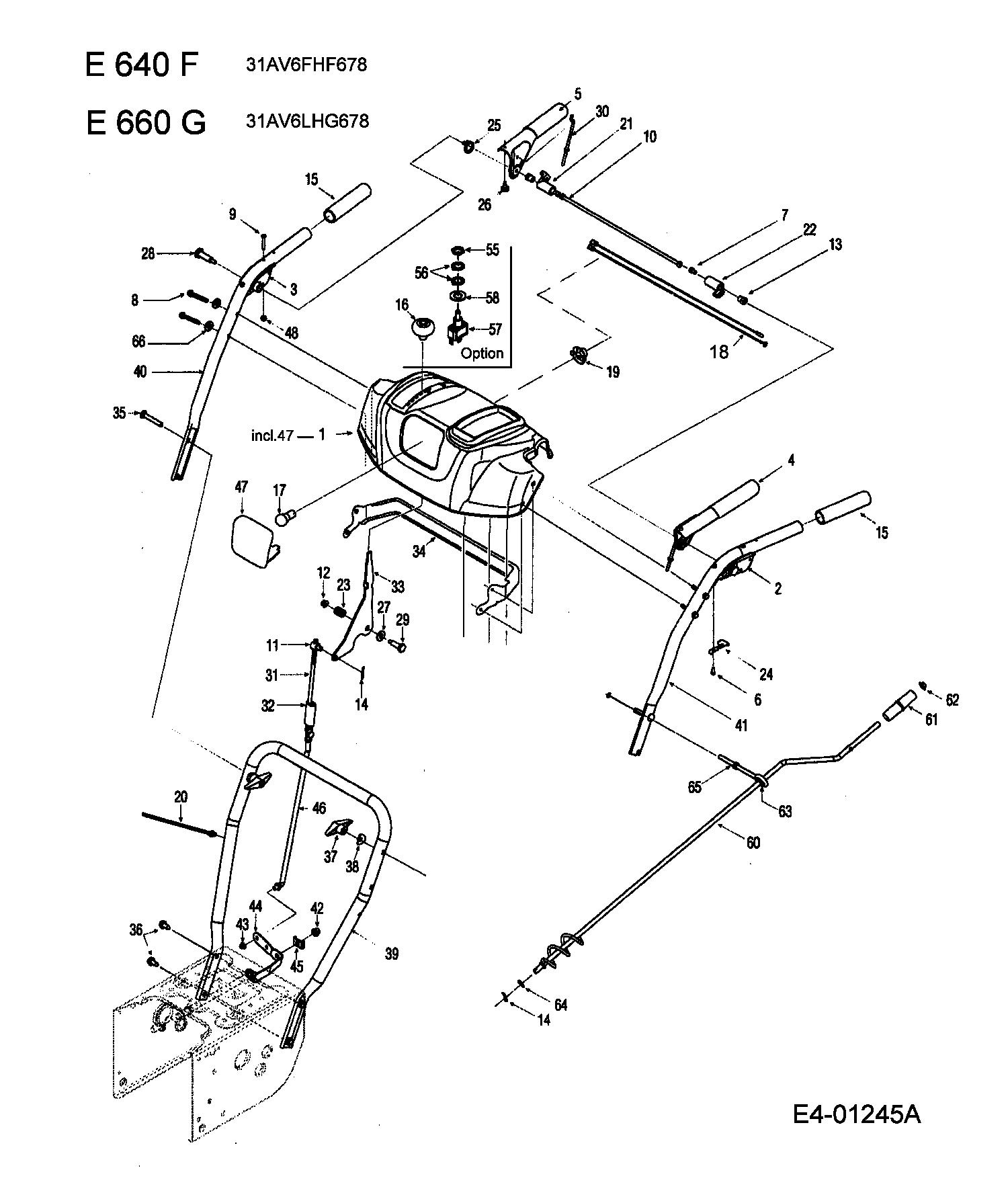 Ersatzteile MTD Schneefräse E 660 G Typ: 317E660G000 (1997