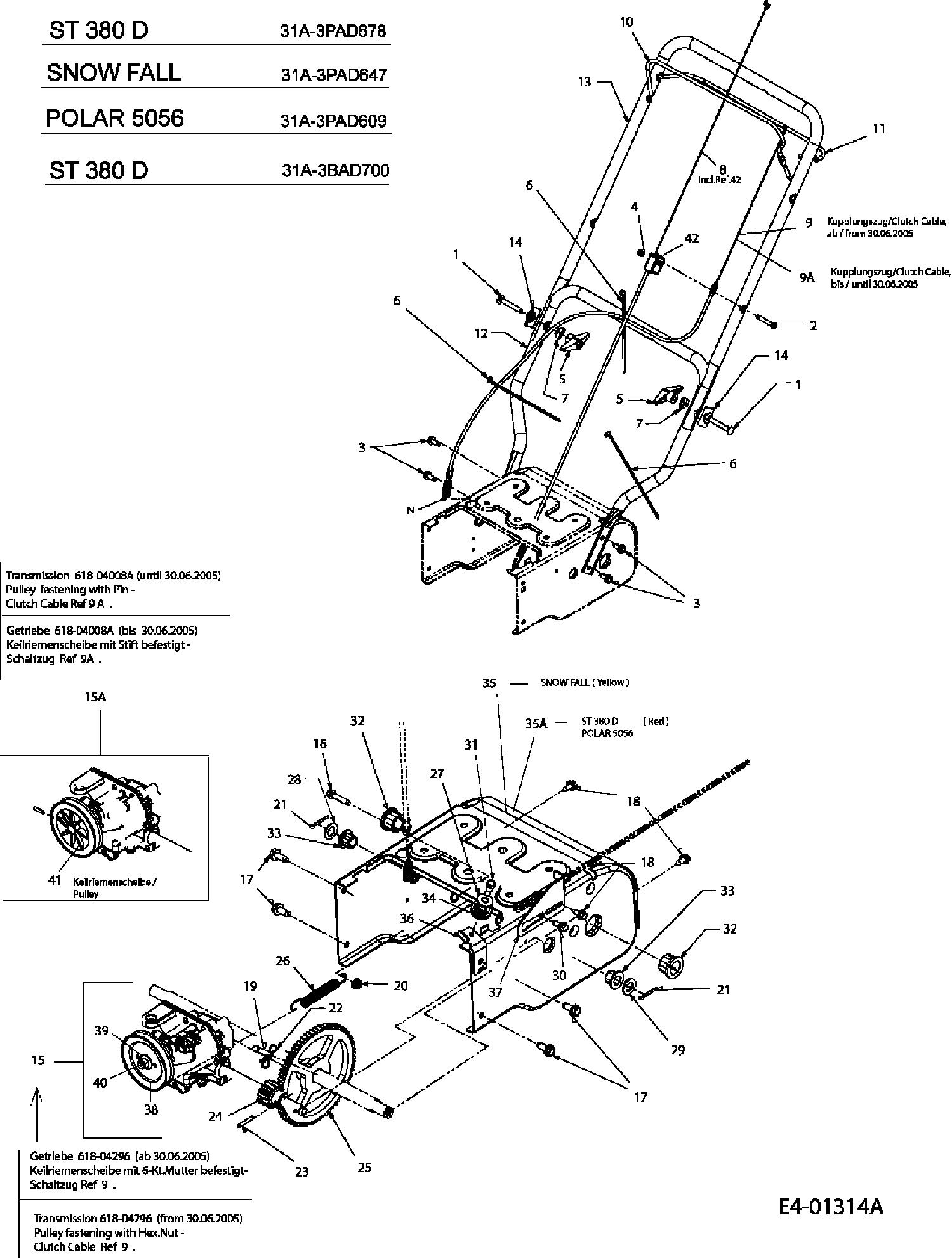 Keilriemenscheibe/ Riemenscheibe/ Spannrolle für Troy-Bilt Schneefräse  Polar 5056, Kettensägen, Sägeketten, Ersatzteile, 20.000 Artikel