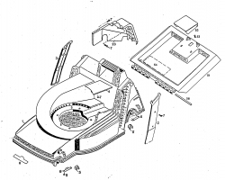 Ersatzteile WOLF-Garten Benzin Rasenmäher mit Antrieb 6.42 BA Typ: 4722580 Serie C  (1996) Heckklappe, Mähwerksgehäuse 