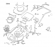 Ersatzteile WOLF-Garten Elektro Rasenmäher ohne Antrieb 2.36 E Typ: 4906000 Serie C  (1996) Elektromotor, Heckklappe, Holm 