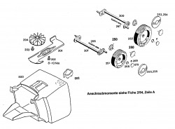 Ersatzteile WOLF-Garten Elektro Rasenmäher ohne Antrieb 6.32 E Typ: 4922003 Serie C, D  (1996) Grasfangkorb, Messer, Räder 