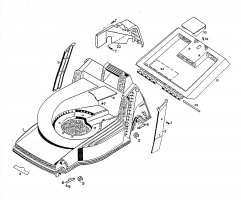 Ersatzteile WOLF-Garten Benzin Rasenmäher mit Antrieb 6.42 BAK Typ: 4726000 Serie A  (1997) Heckklappe, Mähwerksgehäuse 