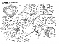 Ersatzteile WOLF-Garten Scooter OHV 3 Typ: 6990000 Serie A  (1997) Elektromagnetkupplung, Fahrantrieb, Räder hinten 