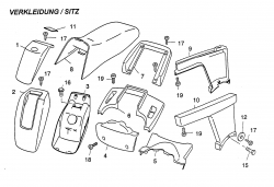 Ersatzteile WOLF-Garten Scooter OHV 3 Typ: 6990000 Serie A  (1997) Sitz, Verkleidungen 