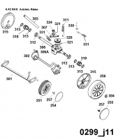 Ersatzteile WOLF-Garten Benzin Rasenmäher mit Antrieb 6.42 BAK Typ: 4728000 Serie A  (1999) Getriebe, Räder 