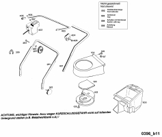 Ersatzteile WOLF-Garten Akku Rasenmäher ohne Antrieb 6.35 Accu Typ: 4934680 Serie D  (1996) Grasfangkorb, Holm 