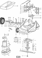 Ersatzteile WOLF-Garten Elektro Rasenmäher mit Antrieb 4.46 EA Typ: 6902000 Serie A  (1996) Mähwerksgehäuse, Messer, Messeraufnahme 