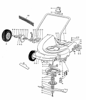 Ersatzteile WOLF-Garten Benzin Rasenmäher mit Antrieb 6.51 BA Typ: 6950580 Serie A  (1996) Mähwerksgehäuse, Messer, Messeraufnahme 