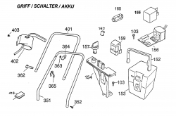 Ersatzteile WOLF-Garten Akku Rasenmäher ohne Antrieb Picco 32 Accu Typ: 4911002 Serie C  (1999) Elektroteile, Holm 
