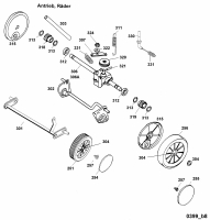 Ersatzteile WOLF-Garten Akku Rasenmäher mit Antrieb 6.42 ACAN Typ: 4946080 Serie B  (1999) Getriebe, Räder 