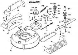 Ersatzteile WOLF-Garten  Cart SV 3 Typ: 6110000 Serie B  (1999) Mähwerksgehäuse, Messer, Messeraufnahme 