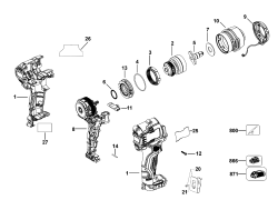 DEWALT Ersatzteile AKKU DREHMOMENTSCHLÜSSEL DCF911E1 Typ: 1 QU