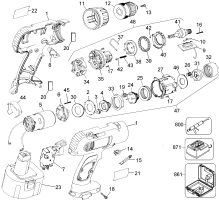 DEWALT Ersatzteile AKKU-BOHRMASCHINE DW953K Typ: 2 QU