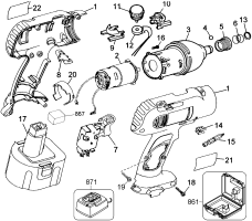 DEWALT Ersatzteile SCHLAGSCHRAUBER DW967K Typ: 2 QU