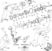 DEWALT Ersatzteile AKKU-BOHRMASCHINE DW996K Typ: 1 QU
