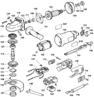 DEWALT Ersatzteile WINKELSCHLEIFER DW458 Typ: 1 QU