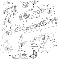 DEWALT Ersatzteile AKKU-BOHRMASCHINE DW953K Typ: 1 QU