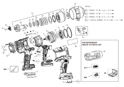 DEWALT Ersatzteile AKKU DREHMOMENTSCHLÜSSEL DCF964NT Typ: 1 XJ