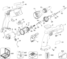 DEWALT Ersatzteile AKKU-SCHAUBENDREHER DC520K Typ: 1 QU
