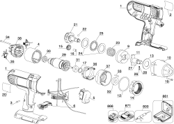 DEWALT Ersatzteile AKKU DREHMOMENTSCHLÜSSEL DC800KL Typ: 1 QU