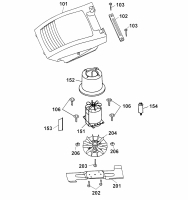 Ersatzteile WOLF-Garten Elektro Rasenmäher ohne Antrieb 6.38 E Typ: 4950080 Serie B  (2004) Abdeckhaube Motor, Messer, Motor 