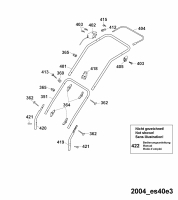 Ersatzteile WOLF-Garten Elektro Rasenmäher ohne Antrieb Esprit 40 E Typ: 4020680 Serie C, D  (2004) Holm 