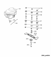 Ersatzteile WOLF-Garten Benzin Rasenmäher ohne Antrieb Power Edition 40 H Typ: 4011005 Serie C, D  (2004) Messer, Messeraufnahme, Motor 
