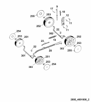 Ersatzteile WOLF-Garten Benzin Rasenmäher ohne Antrieb Esprit 40 B Typ: 4001000 Serie F  (2005) Höhenverstellung, Räder 
