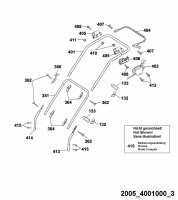 Ersatzteile WOLF-Garten Benzin Rasenmäher ohne Antrieb Esprit 40 B Typ: 4001000 Serie F  (2005) Holm 