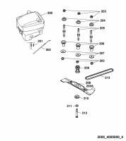 Ersatzteile WOLF-Garten Benzin Rasenmäher mit Antrieb Esprit 40 BA Typ: 4005000 Serie F  (2005) Messer, Messeraufnahme, Motor 