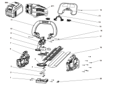 DEWALT Ersatzteile AKKU TRIMMMER DCMHT564P1 Typ: 1 QW